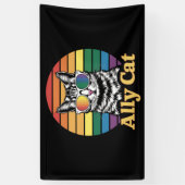 Banderoles Ally Cat LGBT Rainbow Flag LGBTQ Cadeau (Vertical)