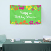 Banderoles Aloha Cute Hawaiian 1er Anniversaire Thème de fête (Salon professionnel)