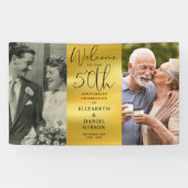 Banderoles Alors Et Maintenant 2 Photo 50e Anniversaire Bienv (Horizontal)