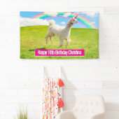 Banderoles Alpaca Unicorne sous ciel ouvert (En situation)