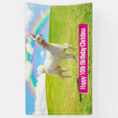 Banderoles Alpaca Unicorne sous ciel ouvert (Vertical)