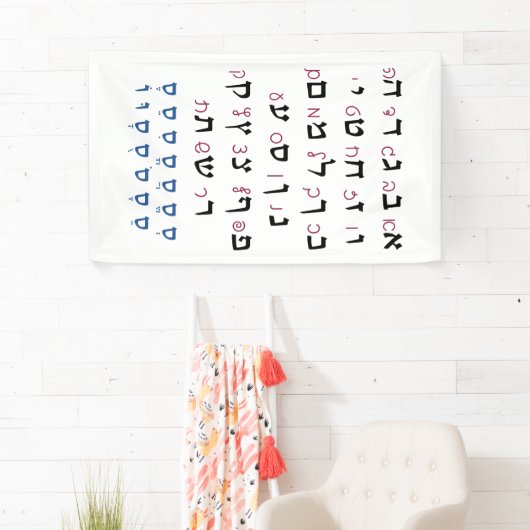 Banderoles Alphabet hébreu avec couleur d'éducation juive Nik (En situation)