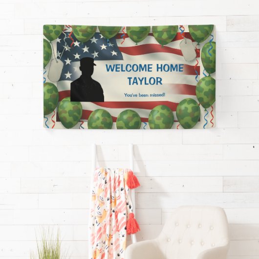 Banderoles American Flag Welcome Home Banner Custom Military (En situation)