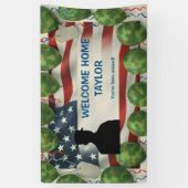 Banderoles American Flag Welcome Home Banner Custom Military (Vertical)