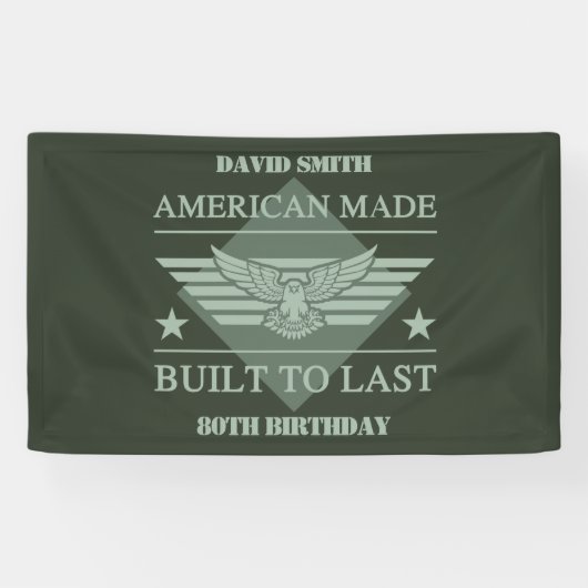 Banderoles American Made 80th Birthday (Horizontal)