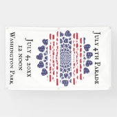 Banderoles American Psychedelic Patriotic Hearts Tie Dye (Horizontal)