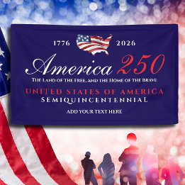 Banderoles Amérique 250 Terre de liberté Maison Brave Patriot