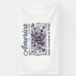 Banderoles Amérique Patriotique Floral Vintage Design de Chem