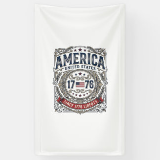 Banderoles Amérique Vintage 1776 Liberté Patriotique