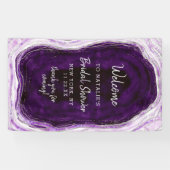 Banderoles Amethyst Purple & Silver Fête des mariées Bienvenu (Horizontal)