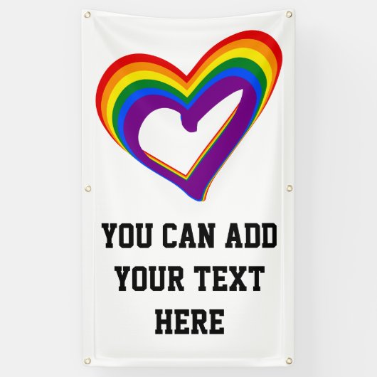 Banderoles Amour d'homosexuel de coeur de drapeau (Vertical)