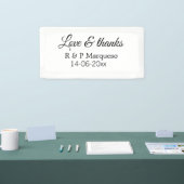 Banderoles Amour & merci ajouter nom du couple mariage ajoute (Salon professionnel)