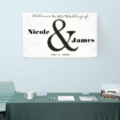 Banderoles Ampersand noir & blanc Chic Mariage personnalisé (Salon professionnel)