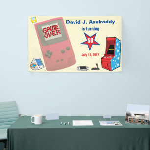 Banderoles Amusant Retro Vidéo Gamer 🎮 50e anniversaire