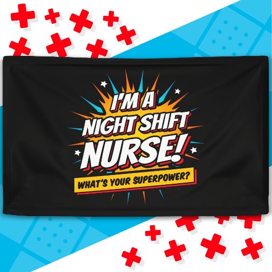Banderoles Amusante Superpower Night Shift Infirmière Appréci
