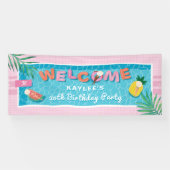 Banderoles Amusants Piscine rose Tropical Accueil pour Annive (Horizontal)