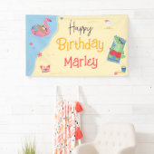 Banderoles Amusement au Sun Beach Animaux Joyeux Anniversaire (En situation)