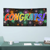 Banderoles Amusement, coloré, arc-en-ciel "CONGRATS !" + Feux (Salon professionnel)