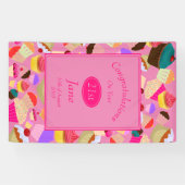 Banderoles Amusement, petit gâteau rose lumineux tout (Horizontal)