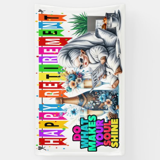 BANDEROLES AMUSER UNE RETRAITE HEUREUSE (Vertical)