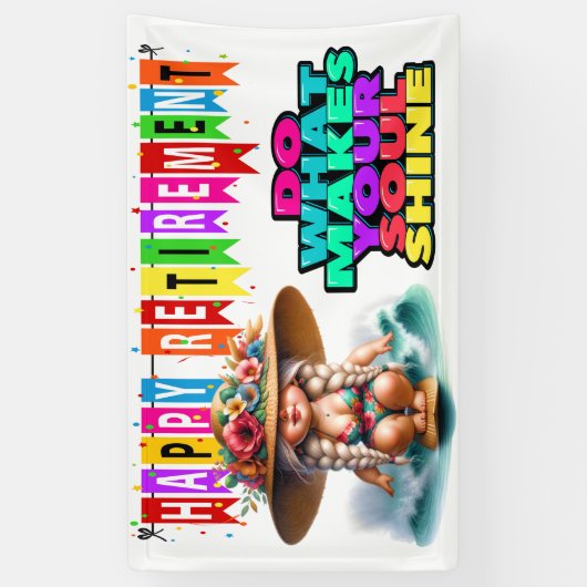 BANDEROLES AMUSER UNE RETRAITE HEUREUSE (Vertical)