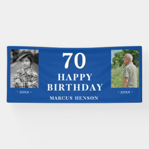 Banderoles Ancienne nouvelle photo 70e fête d'anniversaire