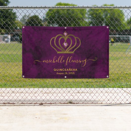 Banderoles Ancienne or Elégance Quinceañera (En situation)