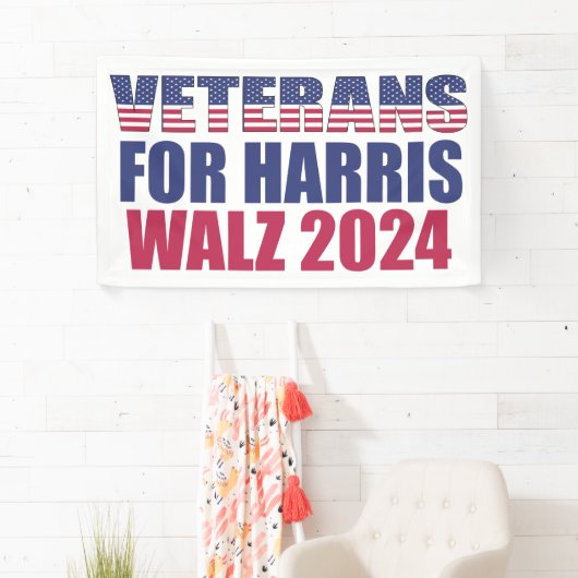 Banderoles Anciens combattants pour Harris Walz 2024 Election (En situation)