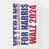 Banderoles Anciens combattants pour Harris Walz 2024 Election (Vertical)