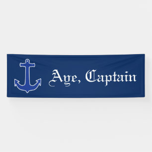 Banderoles Ancre bleu / Contour blanc + vos idées