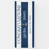 Banderoles Ancre nautique Réception de mariage Félicitations (Vertical)