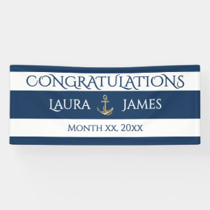 Banderoles Ancre nautique Réception de mariage Félicitations