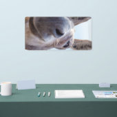 Banderoles Âne souriant gris comique (Salon professionnel)