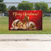 Banderoles Ange couchant Bébé Jésus Noël (En situation)