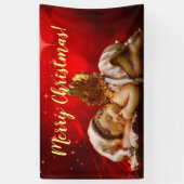 Banderoles Ange couchant Bébé Jésus Noël (Vertical)