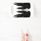Banderoles Ange noir ailes Monogramme Vertical (Insitu)