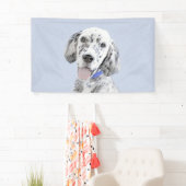 Banderoles Anglais Setter Blue Belton Peinture Chien Art (En situation)