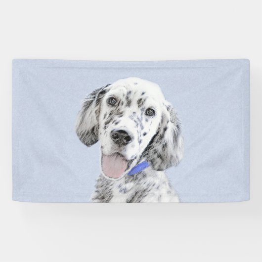 Banderoles Anglais Setter Blue Belton Peinture Chien Art (Horizontal)