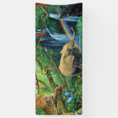 Banderoles Animals living together throw pillow (Vertical)