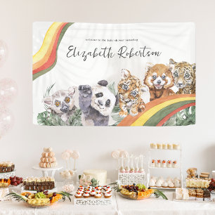 Banderoles Animaux Bébés de la Jungle Tropicale Baby Shower