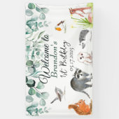 Banderoles Animaux boisés mignons 1er Anniversaire sauvage un (Vertical)