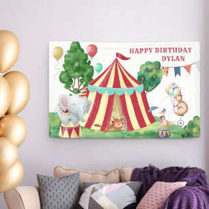 Banderoles Animaux de cirque et fête d'anniversaire des enfan