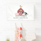 Banderoles Animaux de ferme Barnyard Baby shower blanc Bienve (En situation)