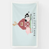 Banderoles Animaux de ferme Barnyard Baby shower bleu Bienven (Vertical)