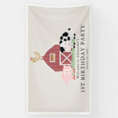 Banderoles Animaux de ferme Barnyard Beige Accueil d'annivers (Vertical)