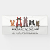 Banderoles Animaux de ferme Cheval Âne Chat Chien Lapin (Horizontal)