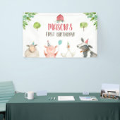 Banderoles Animaux de ferme Fille Anniversaire Barnyard Conte (Salon professionnel)