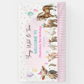 Banderoles Animaux de ferme pour filles | Young Wild & Three (Vertical)