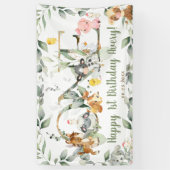 Banderoles Animaux de ferme Verdure UN 1er anniversaire Conte (Vertical)