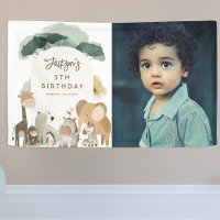 Animaux de fête à l'aquarelle Photo Anniversaire